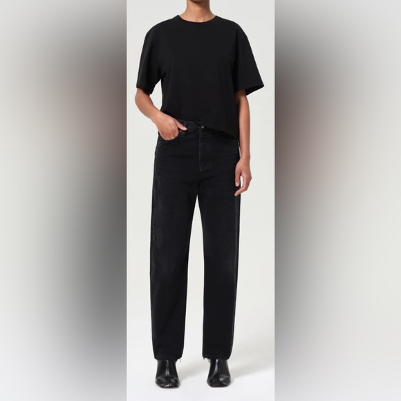AGOLDE90's Mid Rise Straight Tar Black Jeans A069E-1157 Button Fly Sz 32